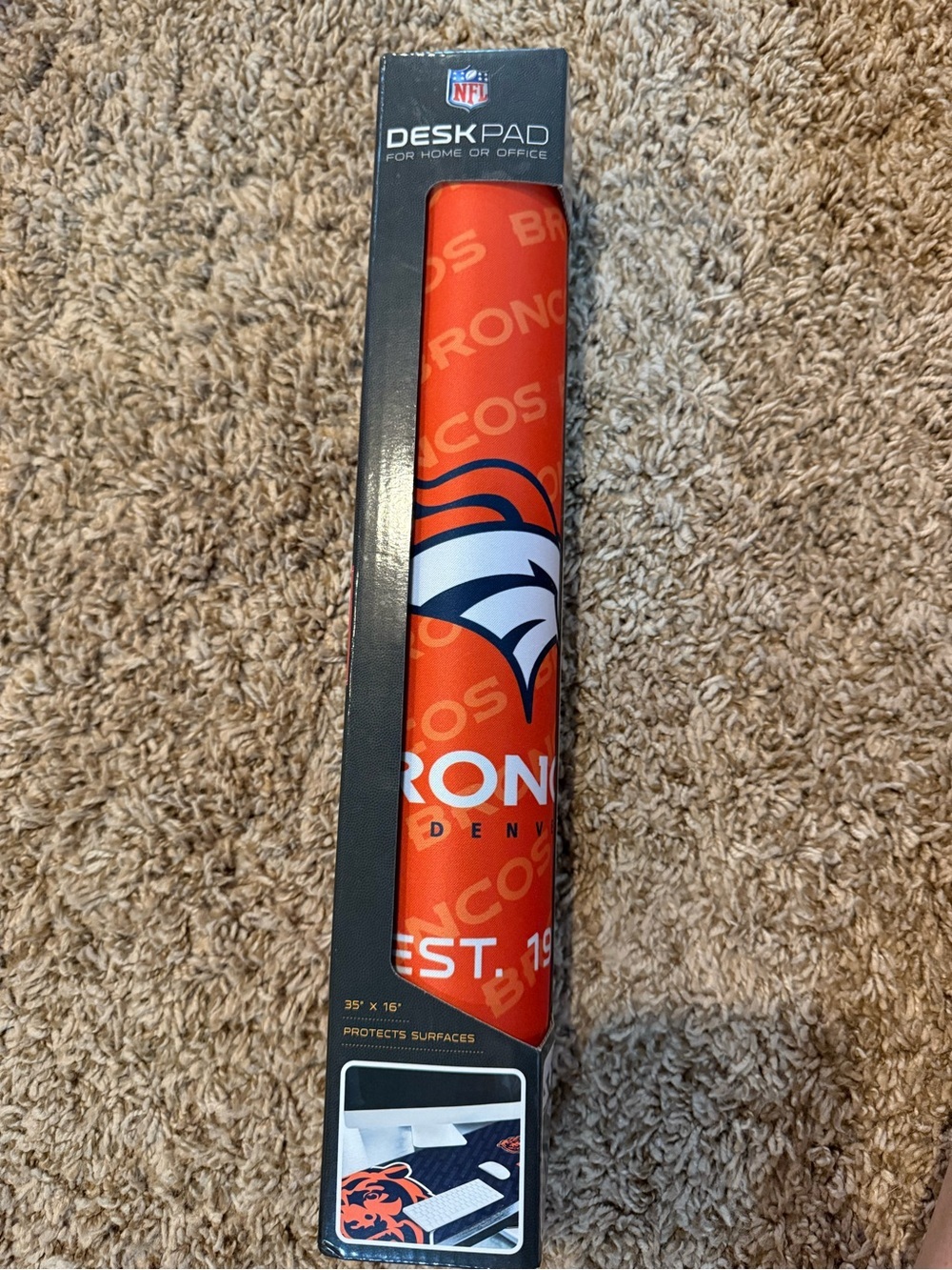 🏈 NFL Denver Broncos XXL Desk Pad / Gaming Mouse Pad 35” x 16” – New in Box